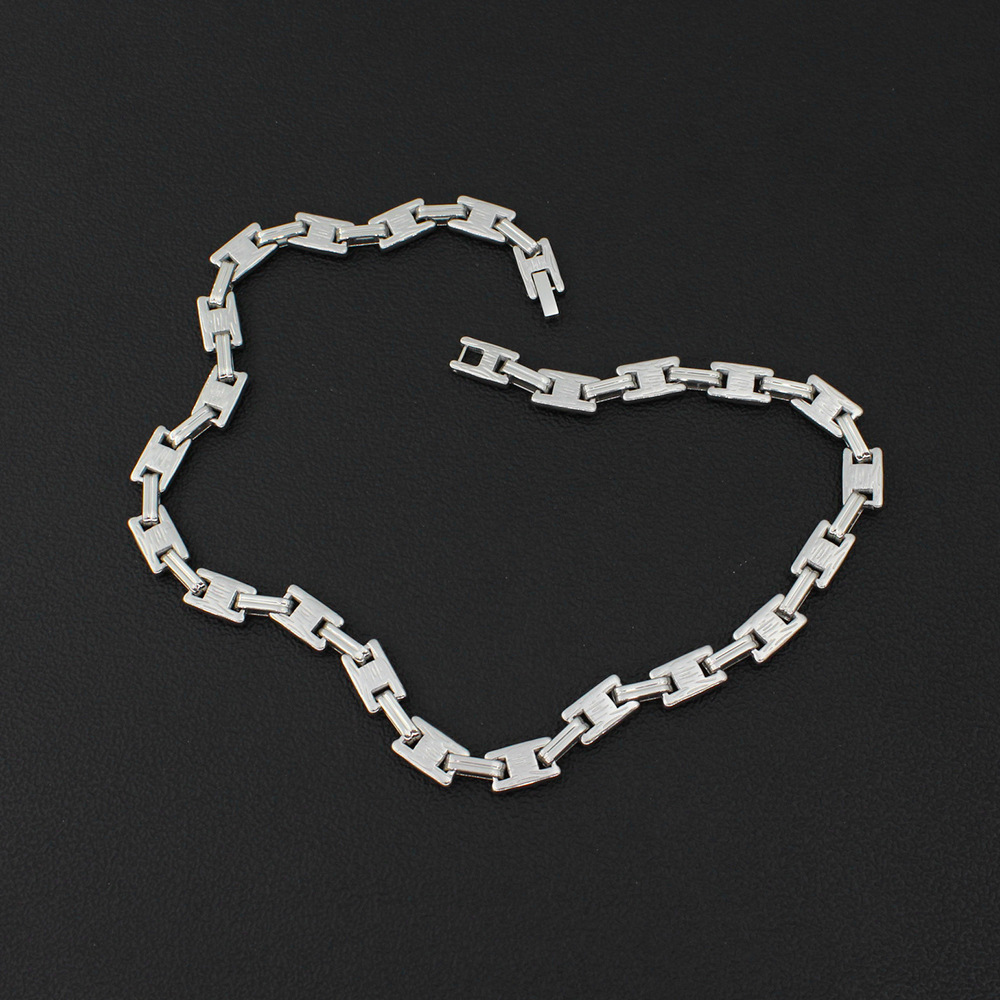 Wholesale Vintage Style Square Titanium Steel Plating Chain Jewelry Set display picture 3