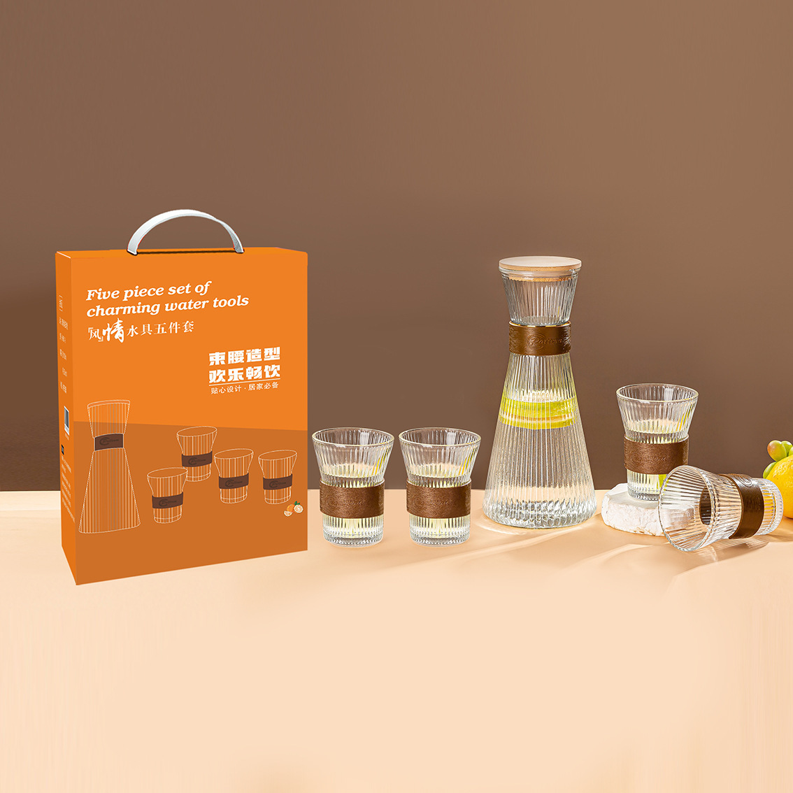 Glass Tea Set, Office and Home Tea Maker, Kung Fu Tea Cup Eight-Piece Set, Event Gifts, Conference Gifts