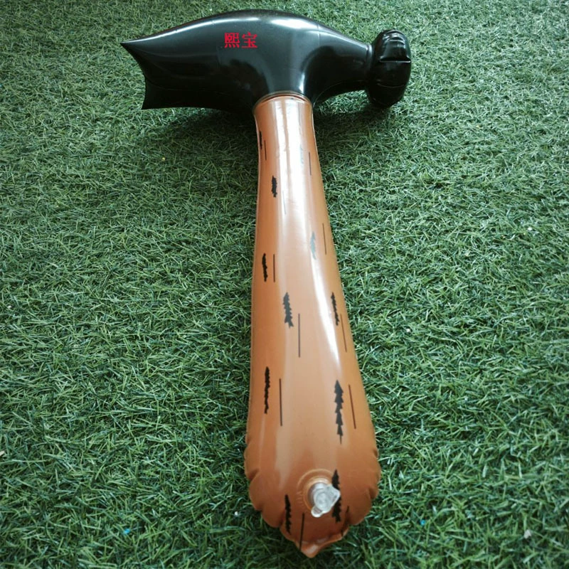 Заводской надувной молоток из ПВХ с полосками, 52*28 см, после надувания