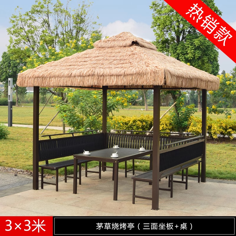 Pabellón al aire libre, techo galvanizado, pabellón de cuatro pilares, patio, jardín, techo, toldo de ocio, gran dosel de lluvia