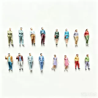 2026年新款1:50比例欧式风格人物模型微缩景观场景沙盘模型人物人