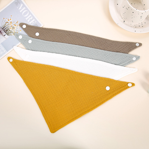Amazon Children's Gauze Cotton Triangular Scarf European and American Drool Cloth Gauze Baby Bib