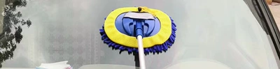 Car cleaning tools – tools - blue-and-yellow-net-two-section-rod