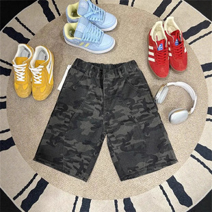 American Retro Camouflage Shorts Men's Summer Stylish Cargo Pants Cleanfit Denim Shorts Knee-Length Shorts