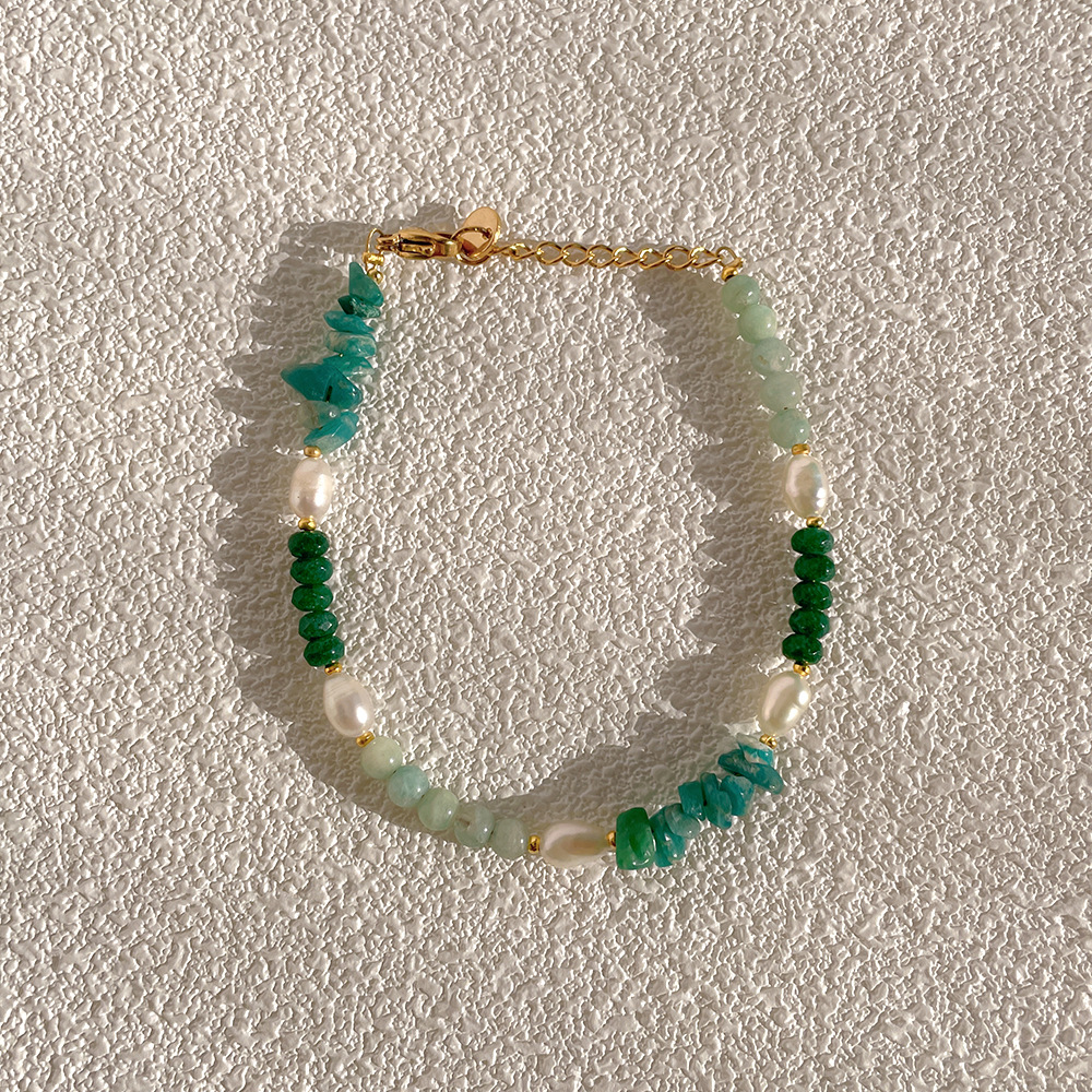 Fashion Irregular natural stone Titanium Steel Patchwork Bracelets 1 Piece