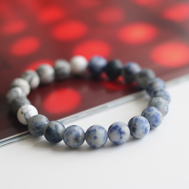 New products future Technological sense Blue plessite Beads men and women Bracelet Hand string star Gradient literature Shanhai lovers Bracelet