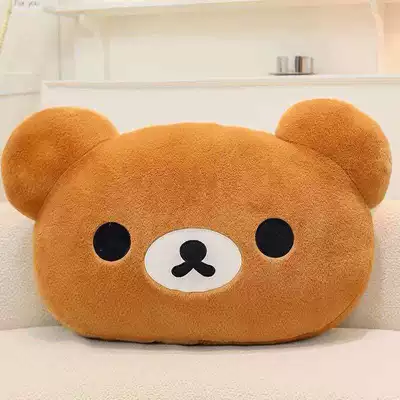 Rilakkuma Pillow with Zipper, Cushion, Dormitory Plush Toy Wholesale, Dropshipping, In-Stock Mixed Batch, Popular Online Toy (Oyuncaq yastıqlar) - rilakkuma-pillow-brown-with-white-back-40-x-25cm
