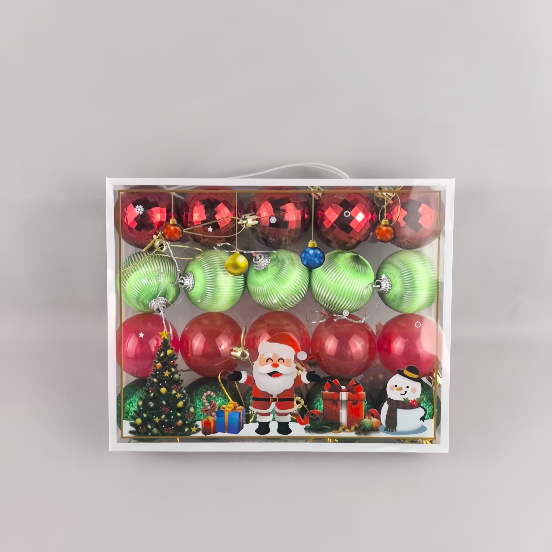 Nuevos Adornos navideños transfronterizos cuelgan bolas navideñas juego de bolas navideñas colgante de árboles de Navidad caja de regalo bolas navideñas q image 15