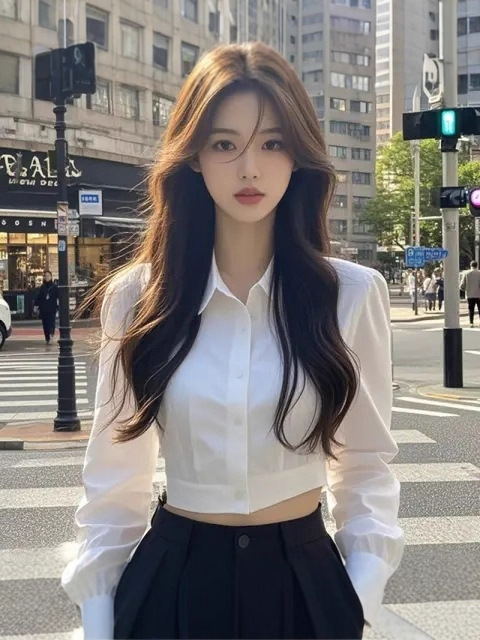 设计感小众白色衬衫女长袖春秋新款港味复古法式高腰短款别致上衣|undefined