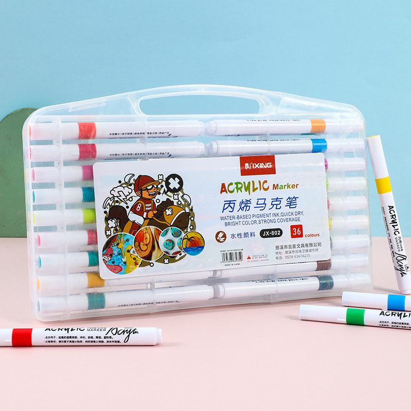 Bolígrafo de acrílico 24 color conjunto de tinta acuosa bolígrafo de graffiti cerámico bolígrafo de acrílico marca de pigmento