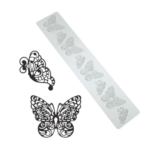 Jingyi's new 8-piece butterfly fondant lace cushion DIY chocolate chip pastry plate decoration making cake mold