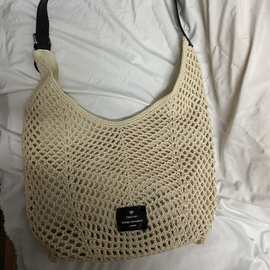 2025新款腋下托特包蜜蜡绳高级手工草编包包女夏天单肩斜挎编织包