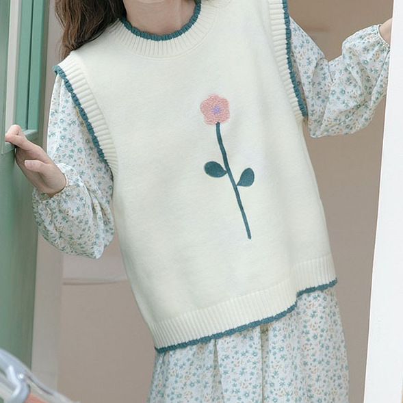 24 invierno Puyuan Sen chaleco de punto de mujer primavera y otoño nuevo plegado para usar una pequeña espalda image 1