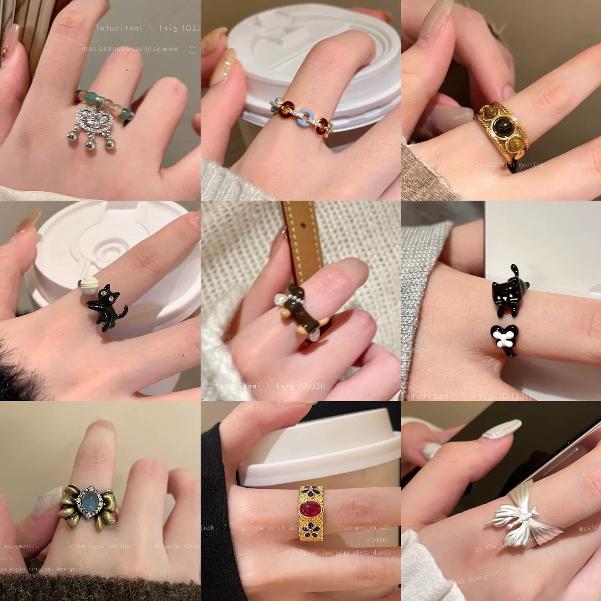 Кольцо-фокус One-Size Fashion Ring, светлая роскошь высокого качества дизайн, множество цветовых кодов (серия JZ)