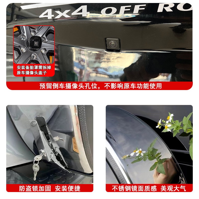 2024-2026 Beijing BJ40 spare tire cover, brand new spare tire shell, rear spare tire cover, modification accessories, decorative trim