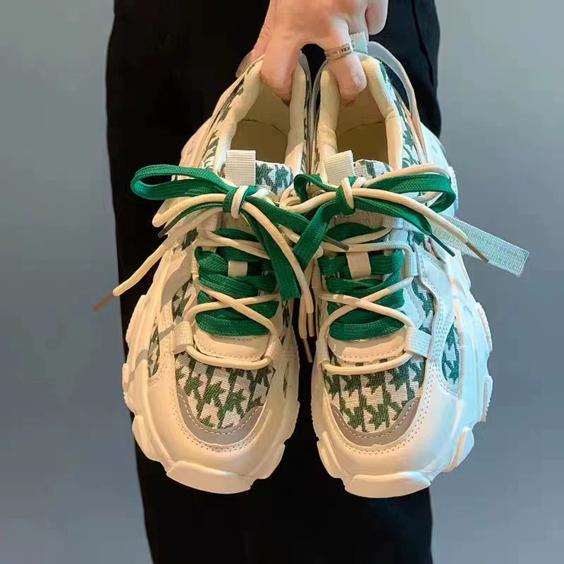 Повседневная женская обувь в стиле "dad shoes", новая весенняя спортивная обувь на платформе с толстой подошвой, модные женские туфли оптом.