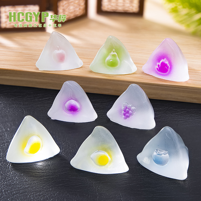 Micro-Landscape Dragon Boat Festival Crystal Rice Dumpling Resin Ornaments Home Desktop Creative Crafts Small Dragon Boat Festival Gifts