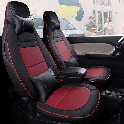 Modelə uyğun (Original) oturacaq örtükləri car grain Four Seasons special - black-wine-red-deluxe-edition-ordinary-leather
