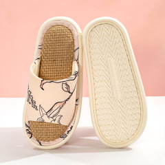 Thickened, Lightweight, Soft Home Quiet Linen Slippers with Non-Slip Soft Sole, Indoor Floor Drainage Slippers for All Seasons for Women