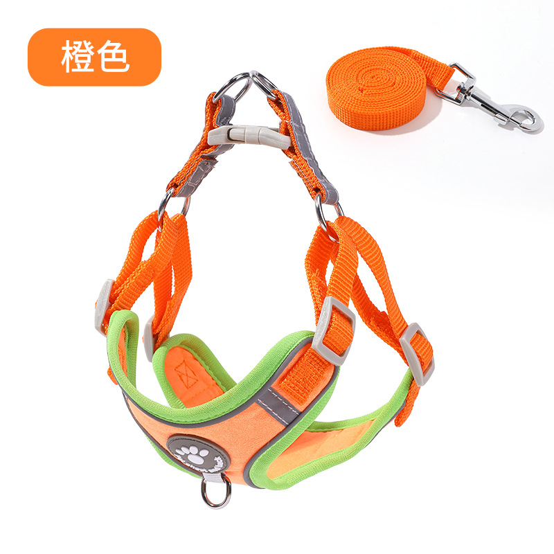 Correa de pecho de tracción para mascotas deerskin terciopelo reflectante a prueba de explosiones correa de pecho perro fuera de tracción ventas directas de fábrica en stock