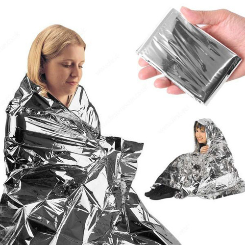 Outdoor Portable PET Silver Emergency Blanket Survival Insulating Blanket Survival Outdoor Supplies