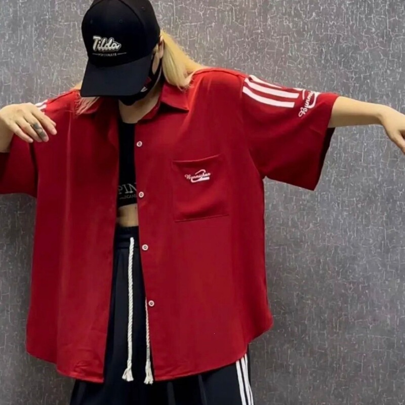 Summer Fashion Casual New Style Shuffle Dance Trendy Brand Printed Striped Milk Silk Short-Sleeve Men's Shirt Summer Fashion Casual New Style Shuffle Dance Trendy Brand Printed Striped Milk Silk Short-Sleeve Men's Shirt
