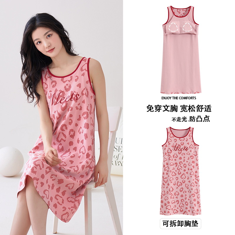 [personalizada] cabina de algodón vestido de dormir cojín de pecho doble bolsillo de verano pijama de algodón mujer ropa de hogar mujer al por mayor