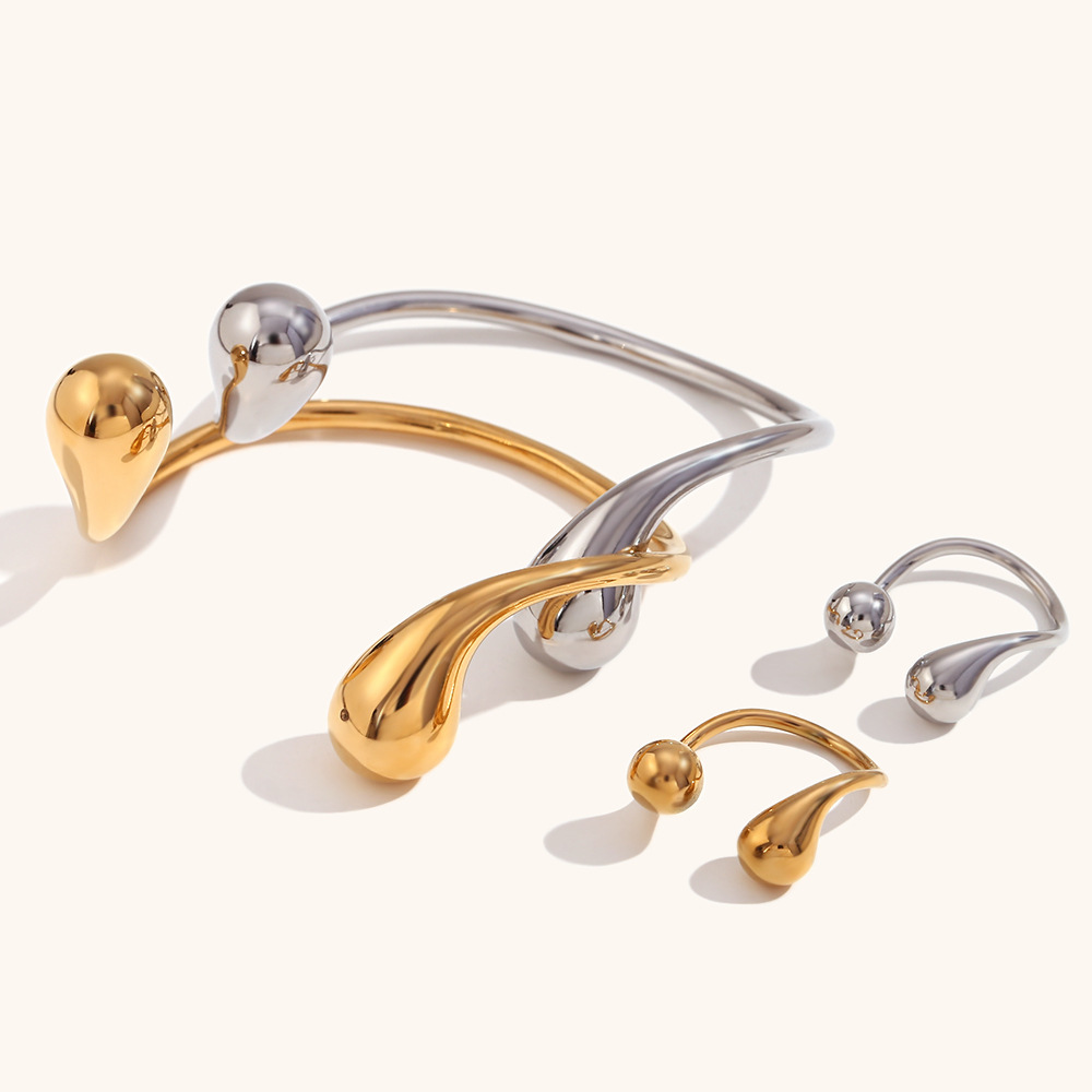 7g Weight 0.03µm-0.05µm Gold Plating Thickness PVD Coated Gold Plating Process 18K Real Gold Plated Plating Material Stone-Free Inlay Material Rings Classification 1 Piece Quantity Banquet, Party Occasion 304 Stainless Steel Material Water Droplets Pattern Women's Gender Elegant, Simple Style Style Waterproof Non Tarnish Craft PVD Coated Real Gold Plated 18K Gold Water Droplets Stainless Steel Elegant Simple Style Waterproof Non Tarnish Rings Bracelets 无