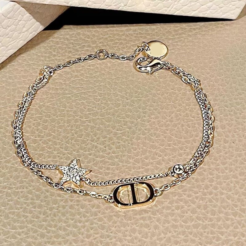 Dijia/D CD Star Diamond Full Diamond Bracelet High Version Enamel Letter Bracelet Platinum Pig Nose Hand Wholesale