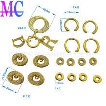 手袋五金压铸上钻鸡眼对打压铸圆气眼镶钻挂饰吊坠 钻手挽五金