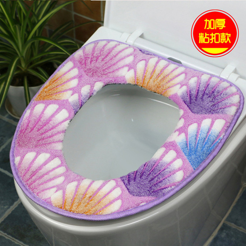 粘扣型加厚加绒秋冬保暖坐便垫马桶垫加厚马桶套日用批货卫浴用品