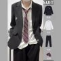 男生男款学院风休闲西服