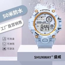 2021新款电子手表ins果冻色运动手表夜光闹钟多功能手表