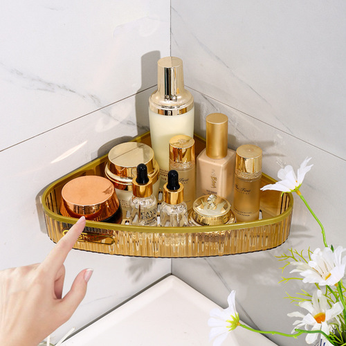 Bathroom acrylic triangle shelf wall-mounted toilet bathroom sink bathroom storage wall supplies
