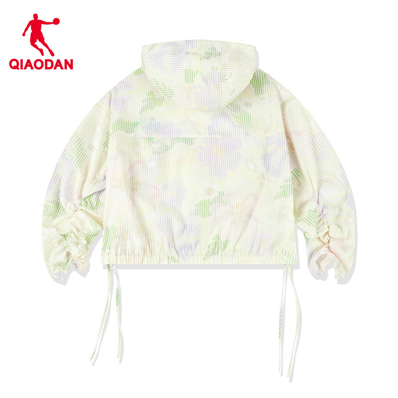 Jordan Trendy Lightweight Casual Versatile Travel Single-Layer Hooded Windbreaker for Women 2026 Autumn and Winter New Full Print Design