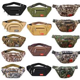 新款男士腰包手机包多功能运动休闲男包户外迷彩单肩斜跨包胸前包