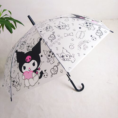 Cute Kuromi Melody Star Dew Jade Dog Sanrio Children's Umbrella Cartoon Student Umbrella Frosted Transparent Umbrella