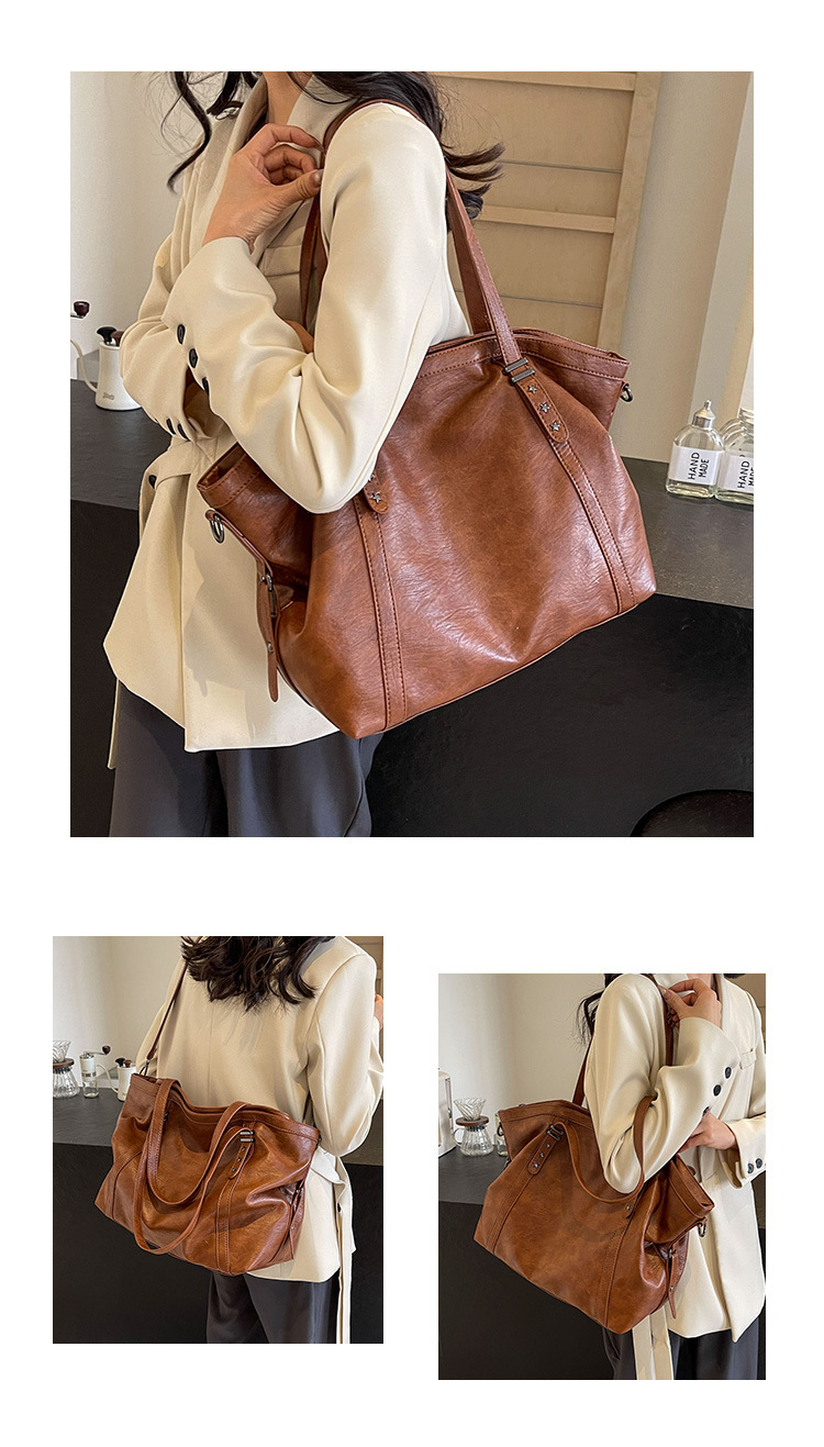Cross-border large-capacity tote bag for women 2024 New style fashionable single-shoulder bag, retro simple casual crossbody bag for women undefined