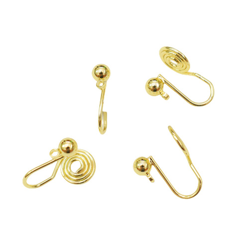 Color-preserving 18k gold-wrapped mosquito repellent ear clip converter earrings to ear clip materials diy non-pierced earrings accessories wholesale
