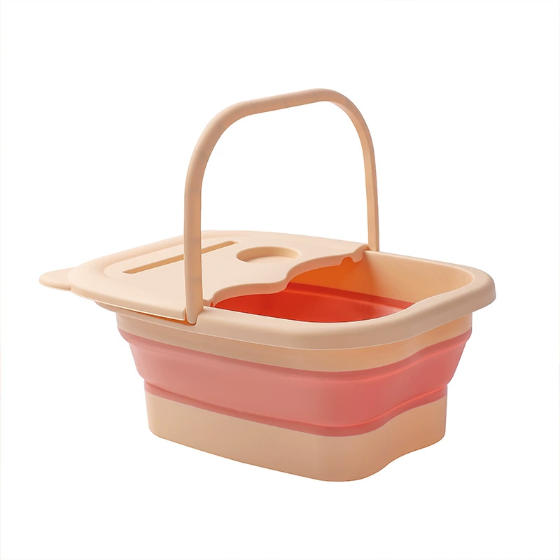 Foldable handheld tub for traveling, massager