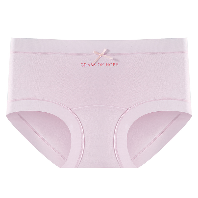 Ropa interior de mujer, algodón puro, antibacteriano, clase A, algodón para bebés, cintura media, entrepierna larga, pantalones cortos triangulares de primavera y verano, ropa interior sin costuras para niñas