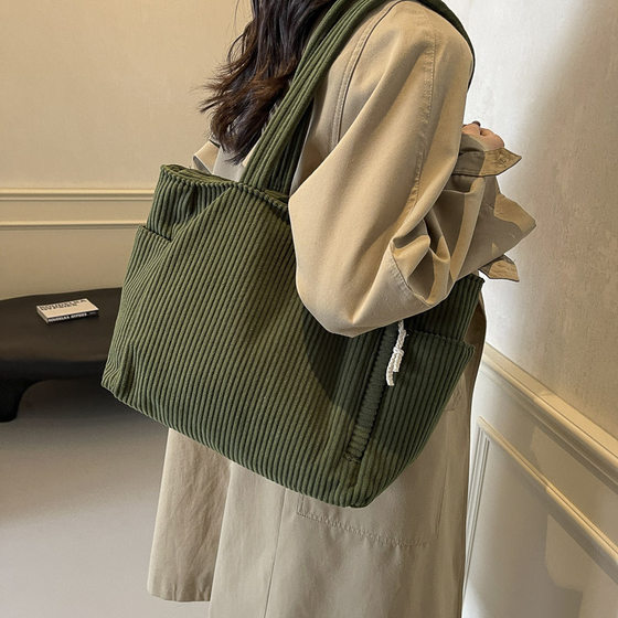 Autumn and Winter New Fleece Tote Bag Korean Style Simple Large Capacity All-match Casual Student Class Shoulder Bag