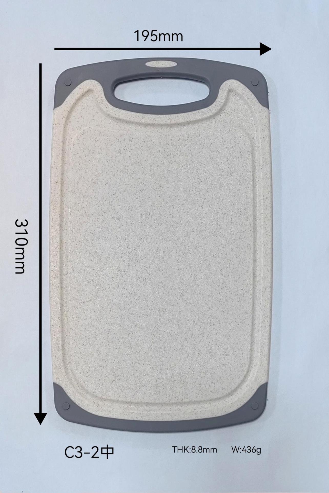Nueva tabla de cortar de paja de trigo en stock, tabla de cortar de plástico, tabla de cortar de frutas simple para cocina, tabla de cortar pequeña estilo japonés y coreano, juego de tres piezas al por mayor