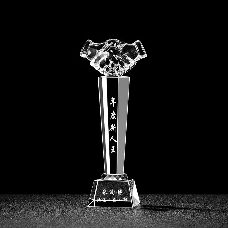 Trofeo de cristal personalizado con inscripción creativa Copa de premios de aniversario concurso de música regalo conmemorativo