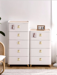 Bedside cabinet with hidden push-to-open handle, surface-mounted minimalist tatami hidden pull-out drawer, no-drilling hidden handle hardware