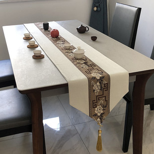 Table Flag New Chinese Tea Tablecloth Zen Cotton and Linen Tea Table TV Cabinet Fabric Table Towel Modern Simple Coffee Table Zhao Zhiwu
