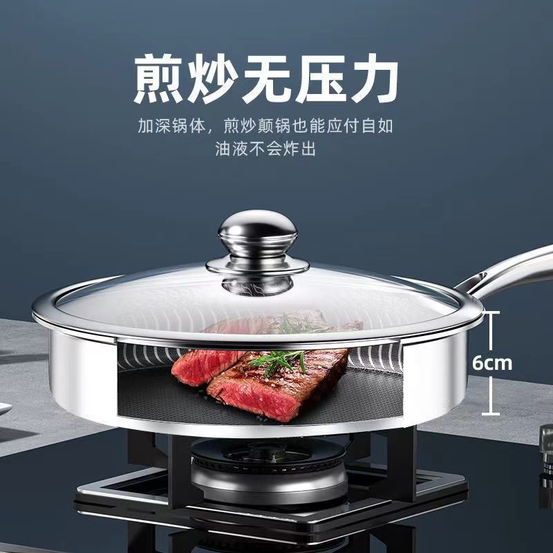 304 de acero inoxidable pan antiadherente huevo filete pan de doble cara pan de regalo comercial