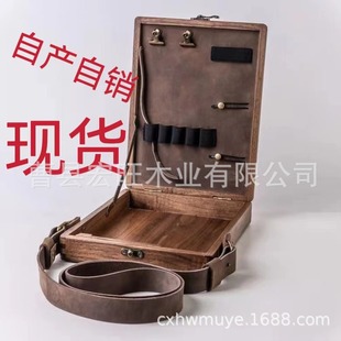 Cross-border New Writers Messenger Wood Box Satchel Briefcase Writer Messenger Wooden Box Spot