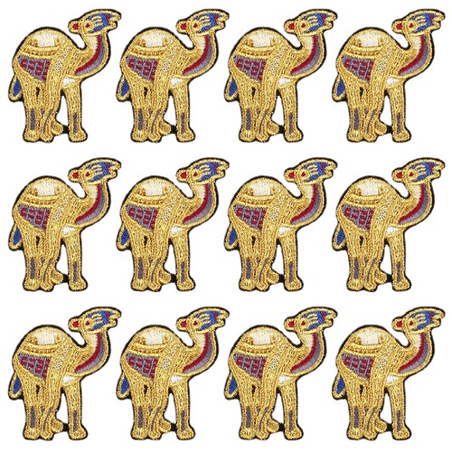 Roaring Golden Camel Embroidered Patch with Computerized Embroidery Gold Thread Zhangzi Embroidery Pin Desert Camel Patch