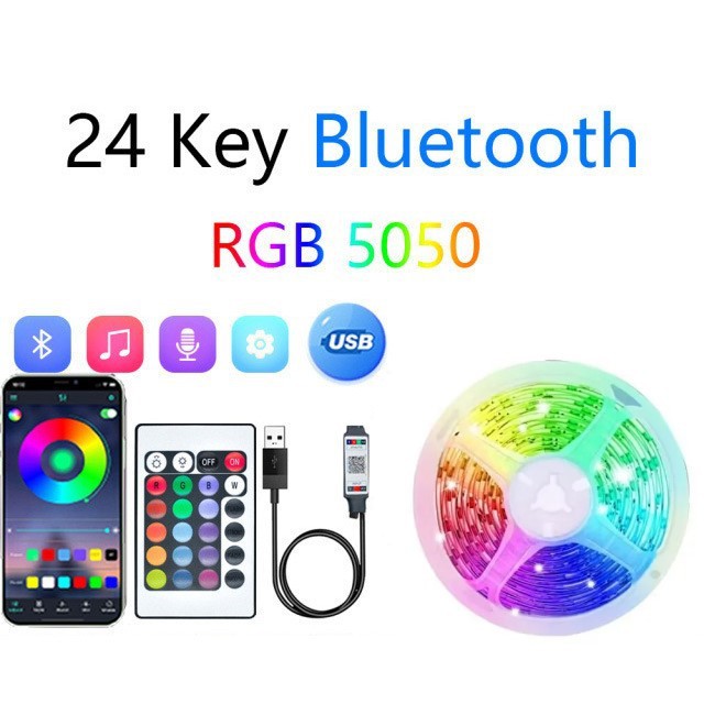 5050RGB conjunto de cinta de luz colorido 44 teclas inteligentes 5V de bajo voltaje LED TV de fondo atmósfera inteligente control remoto image 10